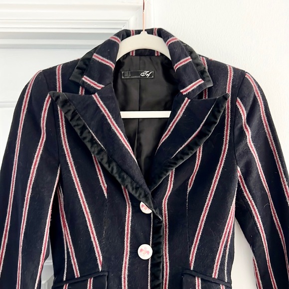 ❤️ ASO Gossip Girl Striped Navy Blazer - Picture 7 of 11